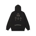 Chrome Hearts Rhinestone Cross Hoodie - Black Gothic Streetwear 2633
